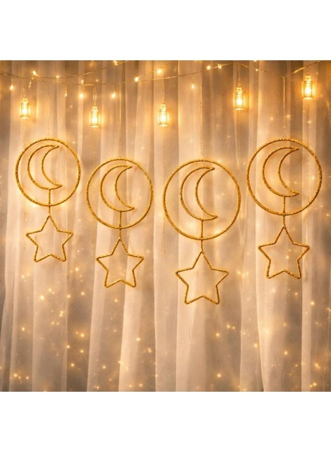 هوميرا قطعة ديكور معلقة على شكل هلال ونجمة ذهبية، قطعة زينة منزلية أنيقة للجدران والطاولات والرفوف، تضفي لمسة جمالية راقية على ديكور منزلك. قطعة واحدة - Image 5